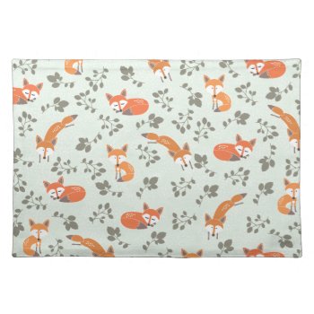 Foxy Floral Pattern Placemat by thespottedowl at Zazzle