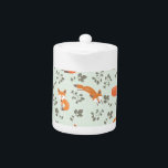 Foxy Floral Pattern Teapot<br><div class="desc">Adorable fox pattern designed in Adobe Illustrator.</div>