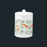Foxy Floral Pattern Teapot<br><div class="desc">Adorable fox pattern designed in Adobe Illustrator.</div>