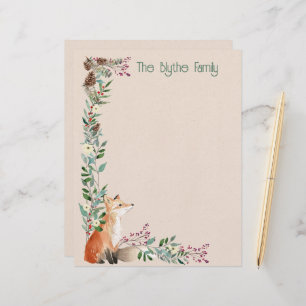 Foxy Forest Christmas 8.5" x 11" Stationery