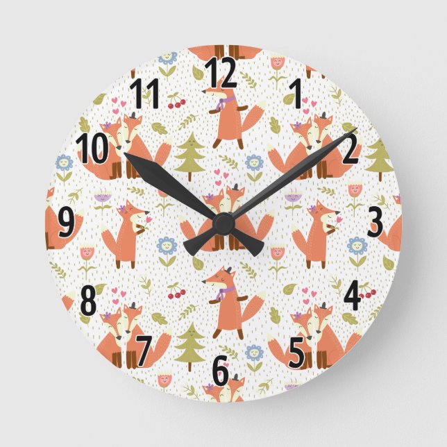 Foxy Forest Fun Fox Clock (Front)
