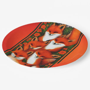 Foxy Fun Orange Paper Plates