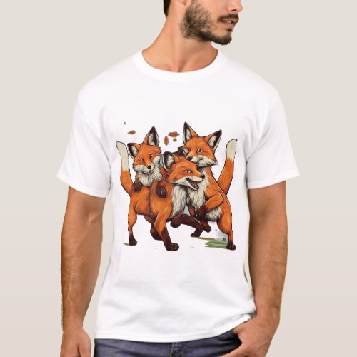 Foxy Fun Playful Fox Tag T_Shirt