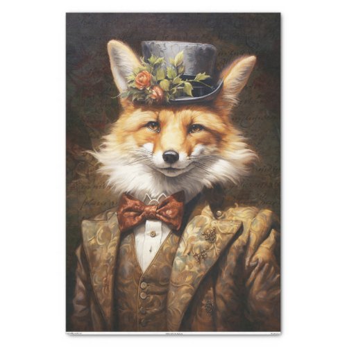 Foxy Gentleman Decoupage Tissue Paper
