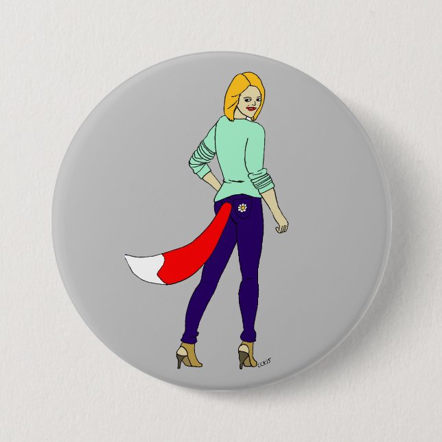 foxy girl button (Front)