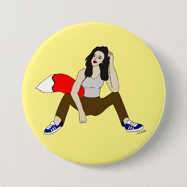 foxy girl button (Front)