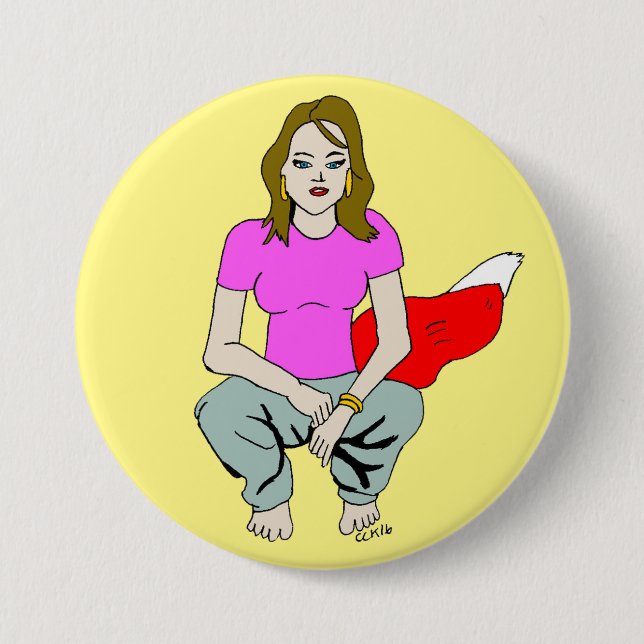 foxy girl  button (Front)