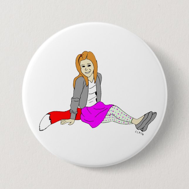 foxy girl button (Front)