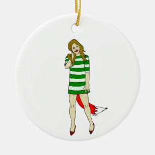 foxy girl    ceramic ornament