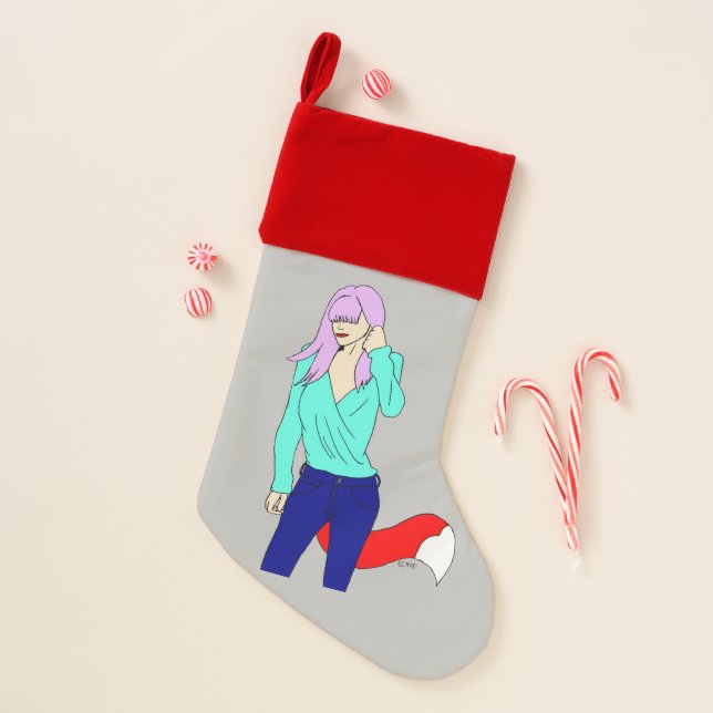 foxy girl   christmas stocking (Front)