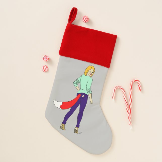foxy girl  christmas stocking (Front)