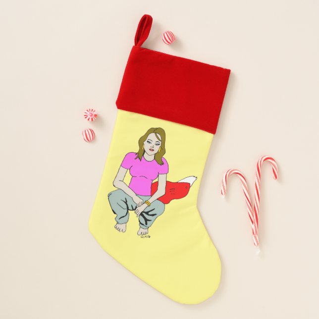 foxy girl  christmas stocking (Front)