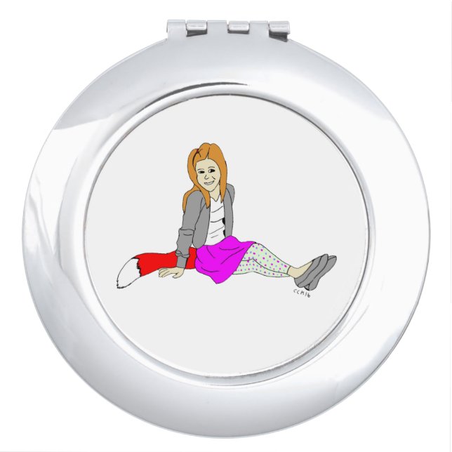 foxy girl  compact mirror (Front)
