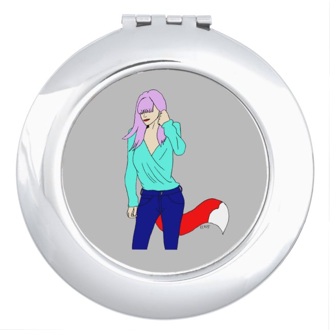 foxy girl   compact mirror (Front)