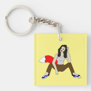 foxy girl keychain