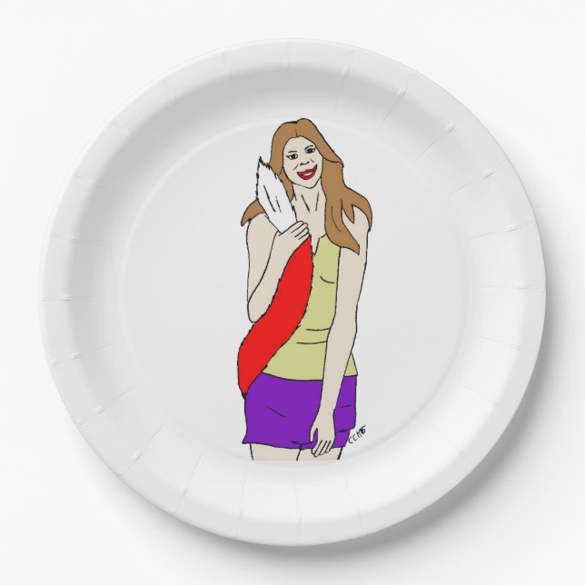 foxy girl paper plates (Front)