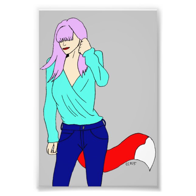 foxy girl   photo print (Front)