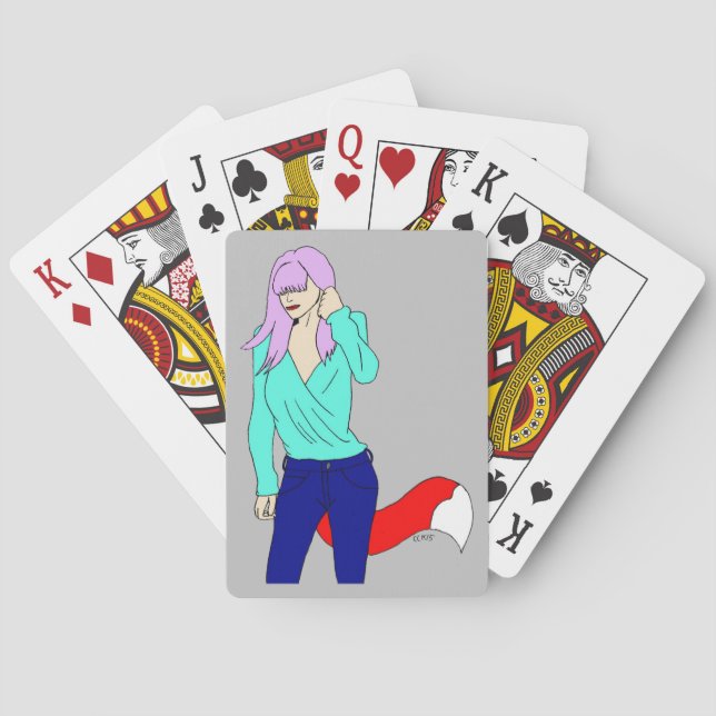 foxy girl   poker cards (Back)