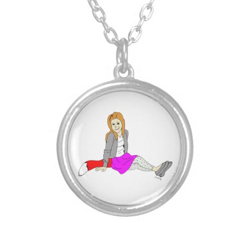 foxy girl silver plated necklace