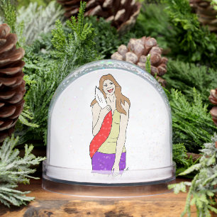 foxy girl snow globe