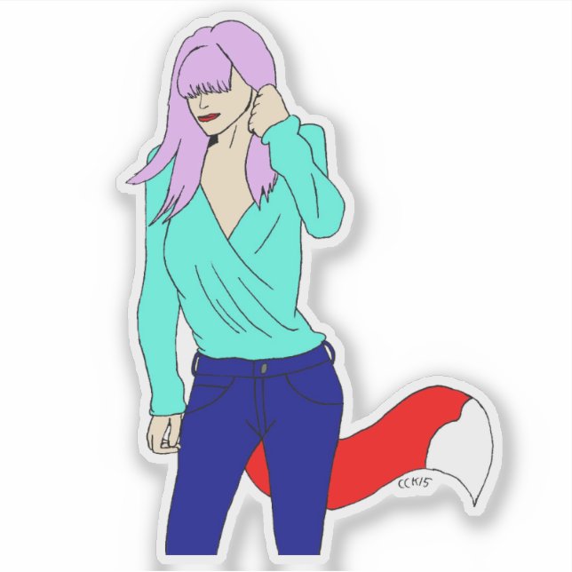 foxy girl   sticker (Front)