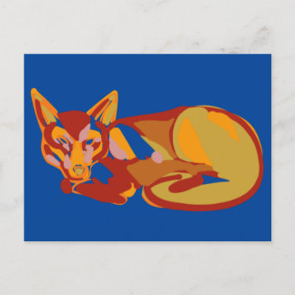 Foxy graphic design holiday postcard