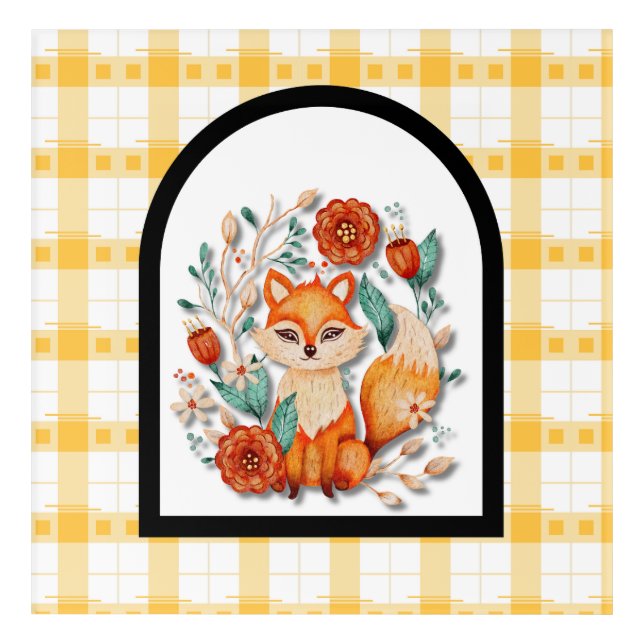 Foxy in Flowers Acrylic Print (Front)
