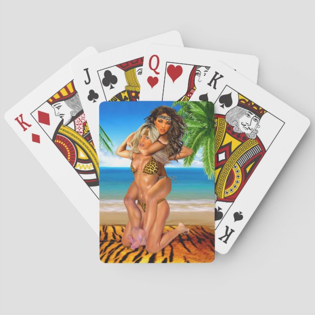 Foxy Jungle Wrestlers Poker Cards (Back)