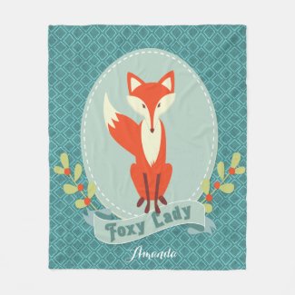 Foxy Lady Argyle Fleece Blanket