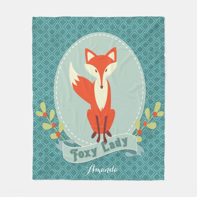 Foxy Lady Argyle Fleece Blanket (Front)