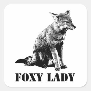 Foxy lady concept illustration square sticker