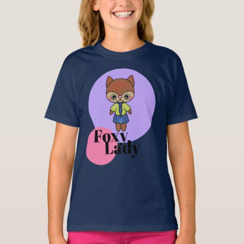 Foxy Lady in Adorable School Girl Cute Outfit T_Shirt