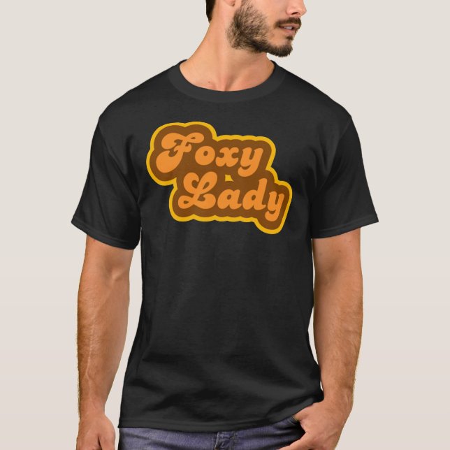 Foxy Lady - Retro 70s - Logo Fitted T-Shirt (Front)