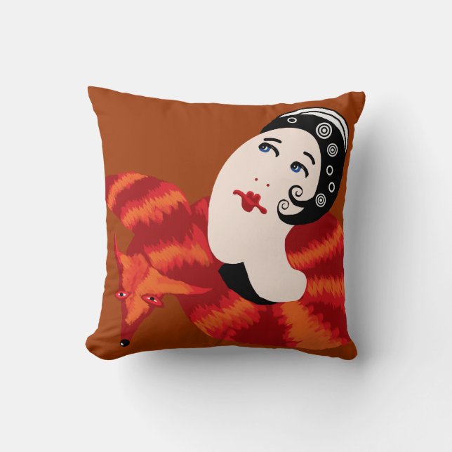 Foxy lady throw pillow (Front)