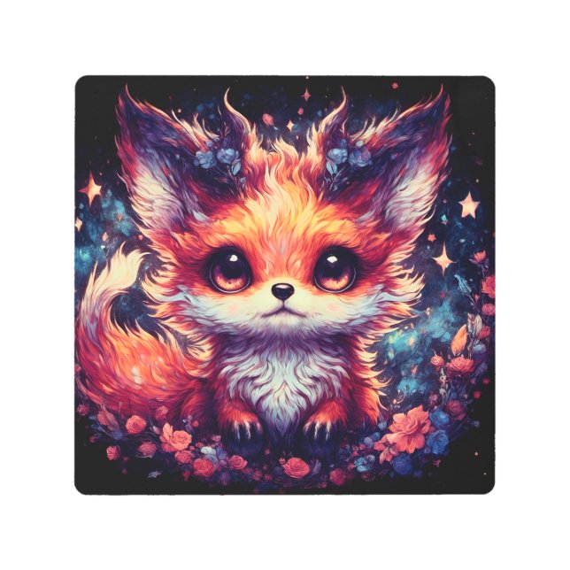 Foxy Little Devil Metal Print (Front)