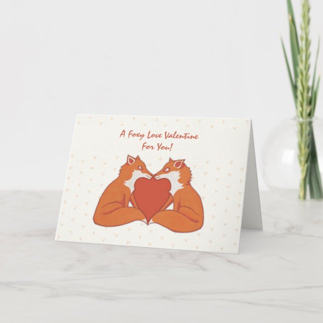 Foxy Love brown Valentine's Card (Front)