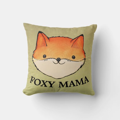 FOXY MAMA FOX THROW PILLOWS MOM WIFE GIRLFRIEND THROW PILLOW