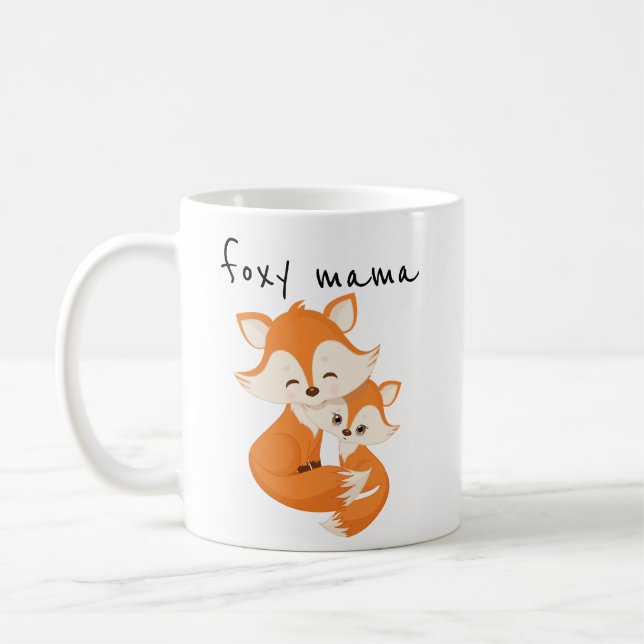 Foxy Mama Mother Cute Animal  Fox Coffee Mug (Left)