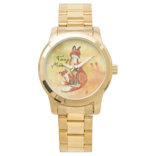 Foxy Momma Unisex Oversized Gold Bracelet Watch