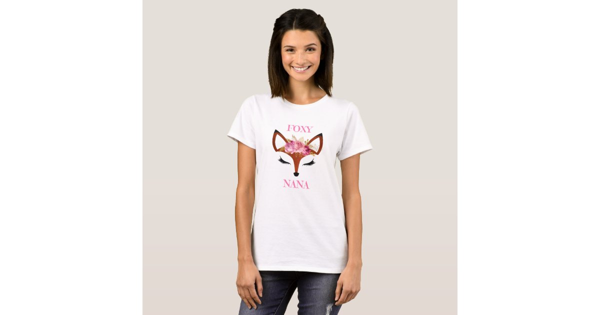 Foxy Nana Fox Roses Mother S Day Birthday T Shirt Zazzle Com