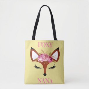 Foxy Nana Fox & Roses Mother's Day Birthday Tote Bag