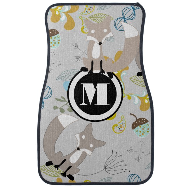 Foxy Personalized Monogram Car Floor Mat (Front)