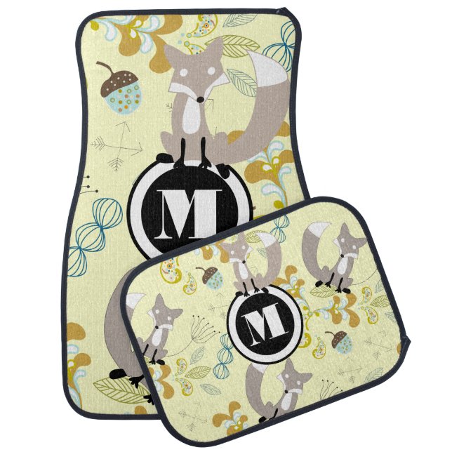 Foxy Personalized Monogram Car Mat (Set)