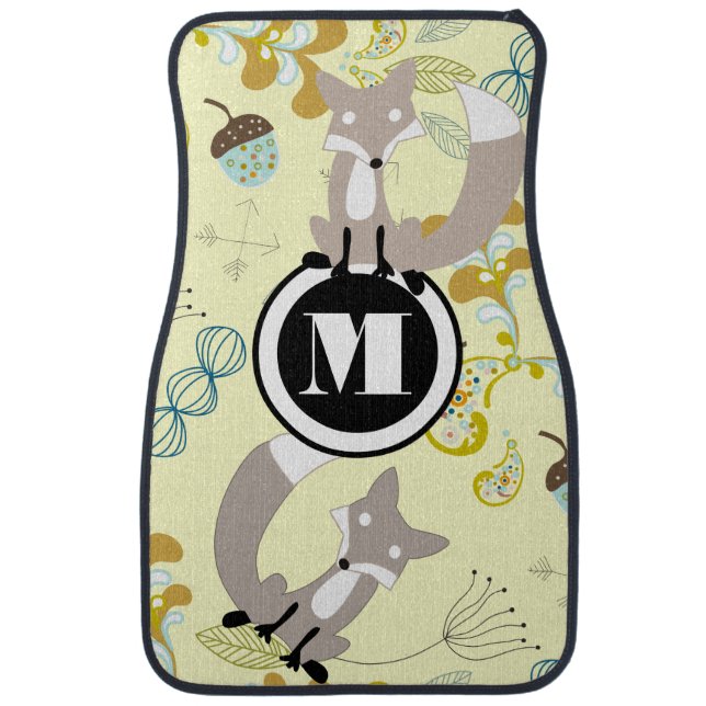 Foxy Personalized Monogram Car Mat (Front)