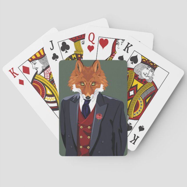 Foxy Portrait Poker Cards (Back)