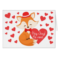 Foxy Red Heart Valentine Card