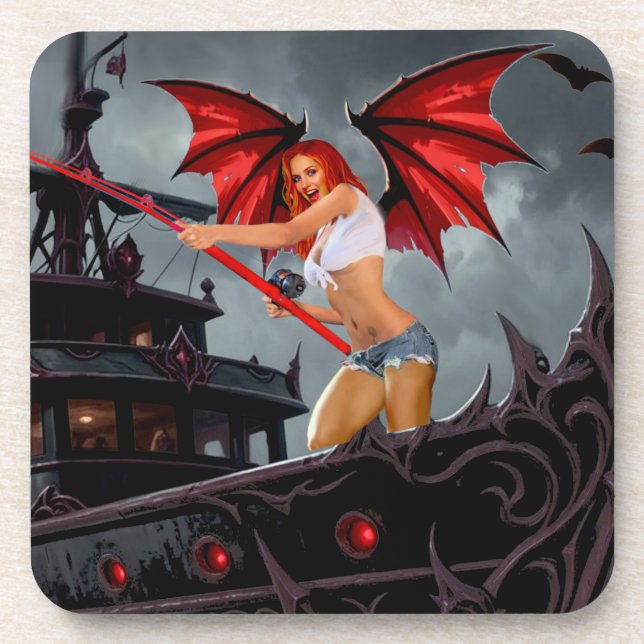 Foxy Roxy Vampire Rebel Beverage Coaster (Front)