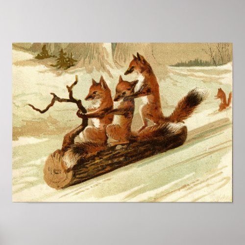 Foxy Sleigh Ride Poster