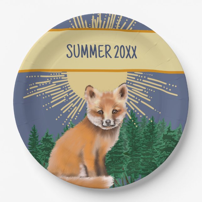 Foxy Summer Paper Plates (Front)