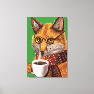 Foxy Tea Time Canvas Print